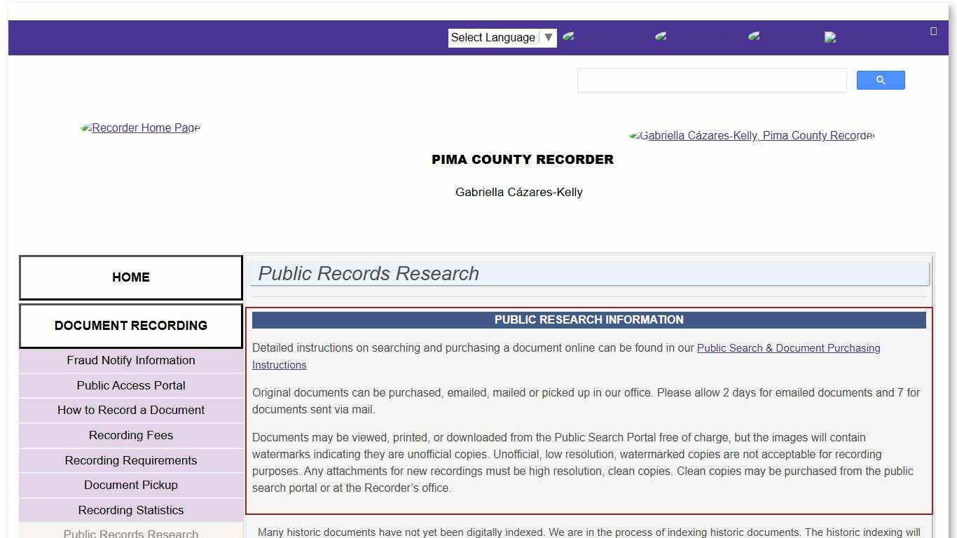 Pima County Recorder - Public Records Research